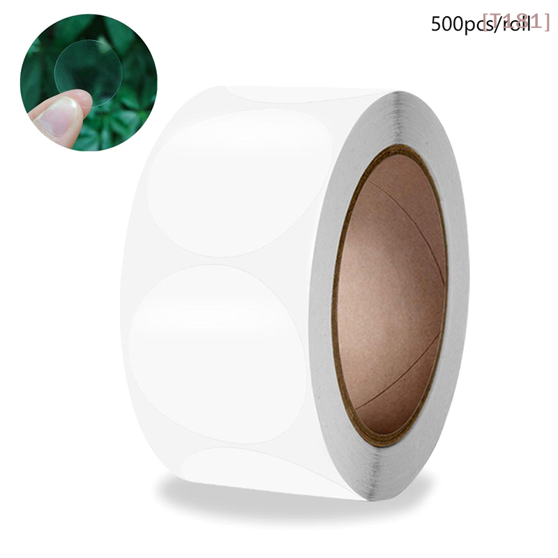 Sticker Label Roll - สติ๊กเกอร์ใสทรงกลม 500 ชิ้น/ม้วน สำหรับปิดผนึก ตกแต่งถุงขนม คุกกี้