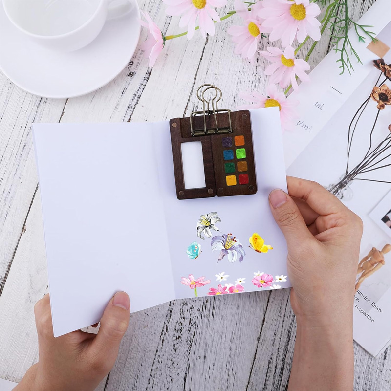 สีน้ําแบบพกพาชุด Travel Palett - Binder Clip Assorted บทวิจารณ์และราคา